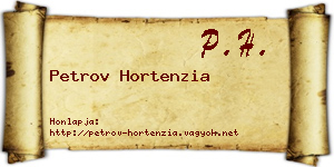 Petrov Hortenzia névjegykártya