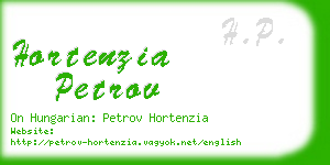 hortenzia petrov business card